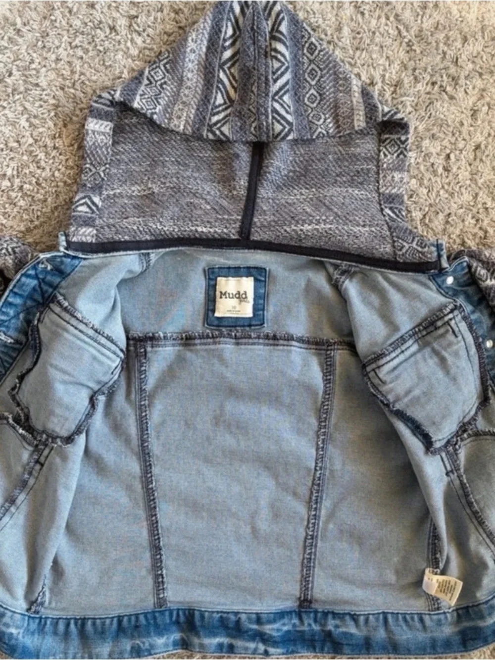 Mudd Girls• Denim Boho Jacket | Size 10